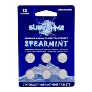 Sub 7 Ohmz 7-Oh Kratom Spearmint Tablets 6 Count 15MG