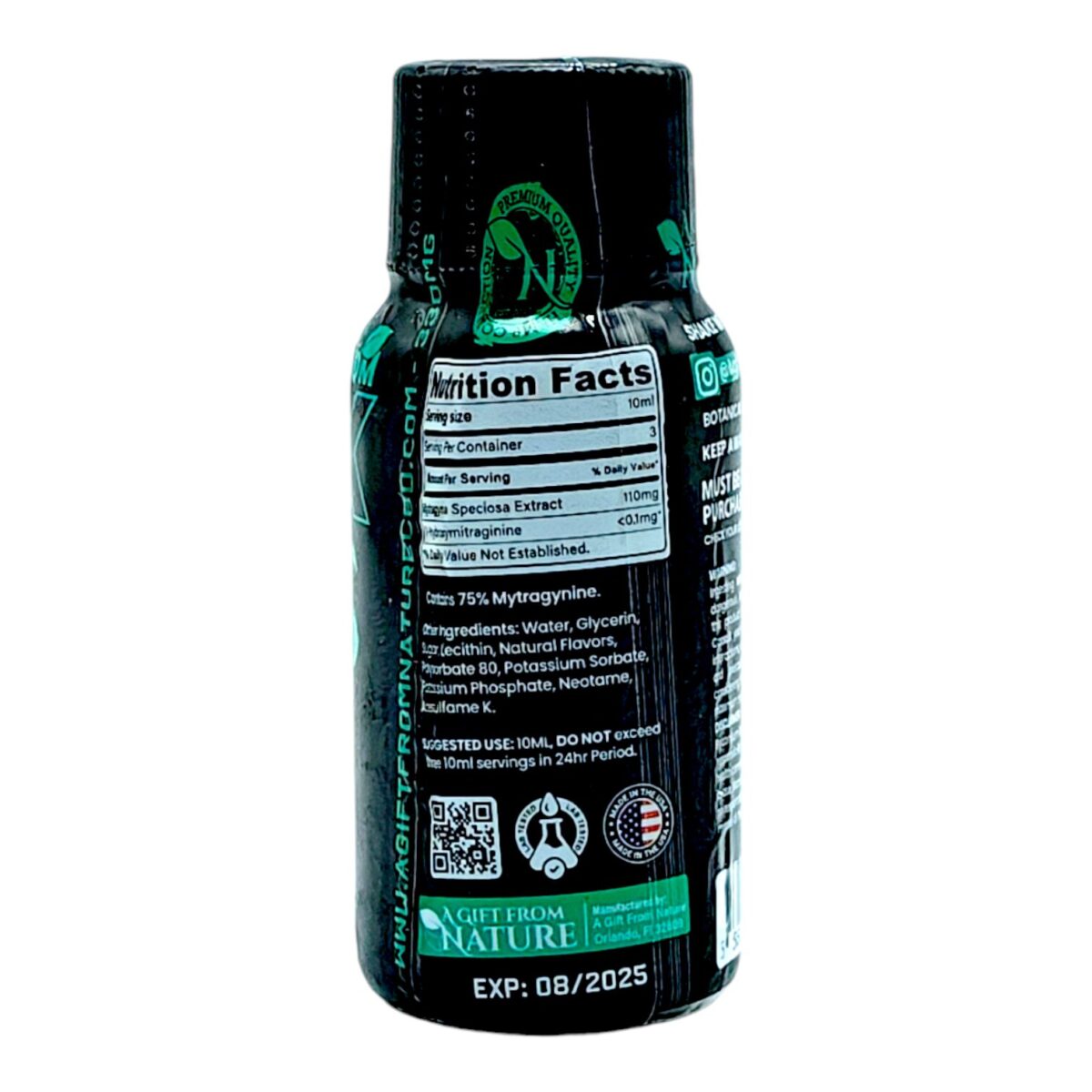 Bare Kratom Onyx Shot 330mg 30mL