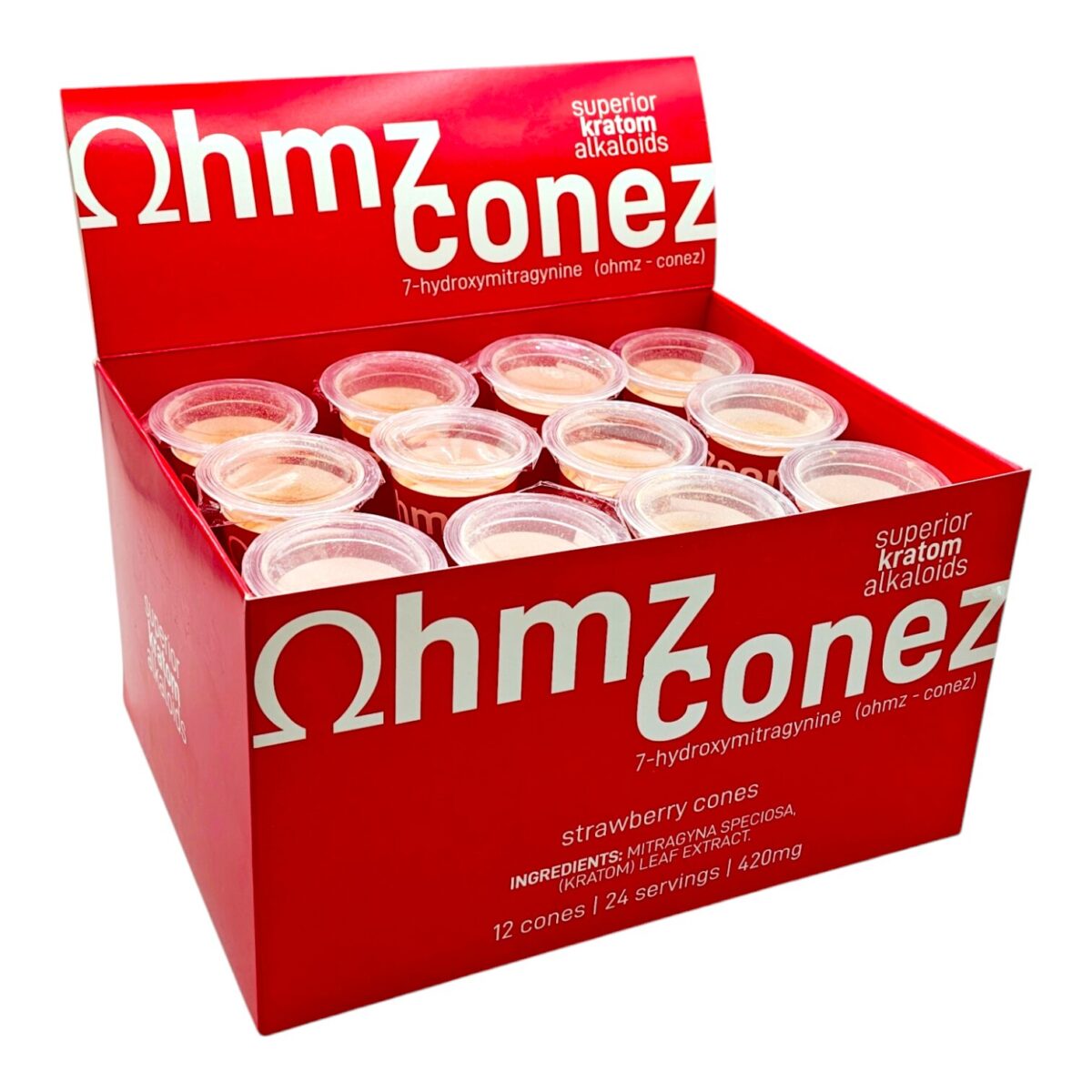 OHMZ Conez 7-hydroxymitragynine Strawberry Cones 35mg