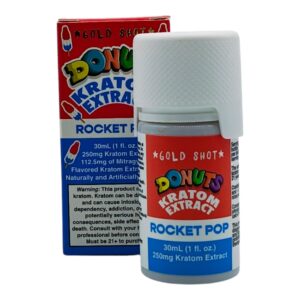 Donuts Gold Rocket Pop Kratom Shot, 250mg - 30mL