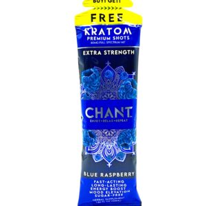 Chant Kratom Extra Strength Shot Blue Raspberry 55ml 80mg Buy 1 Get 1 Free