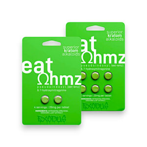 Eat OHMZ Kratom Extract Green Pseudo+7-OH 20mg Per Tablet