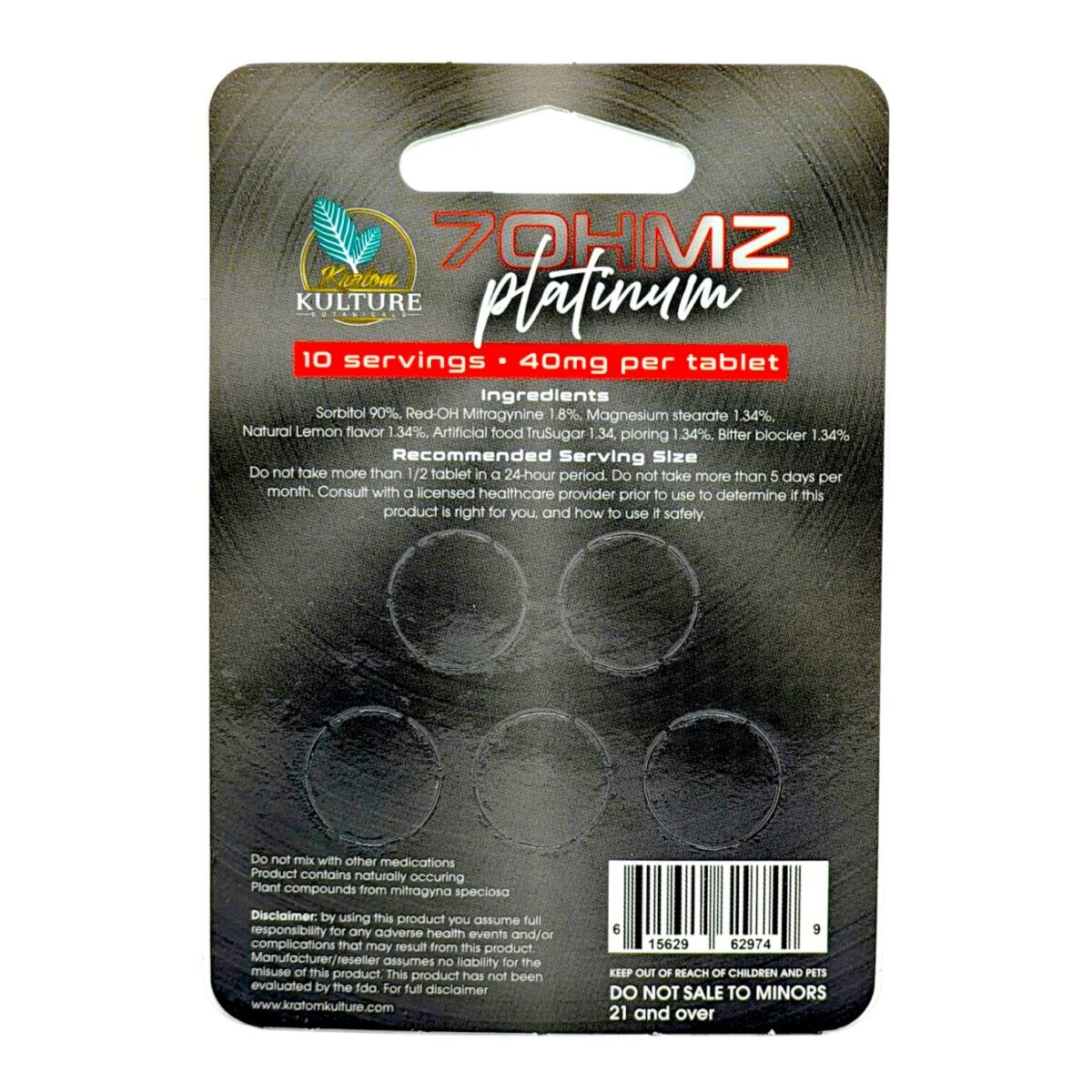 Kratom Kulture 7OHMZ Platinum Tablets 40mg