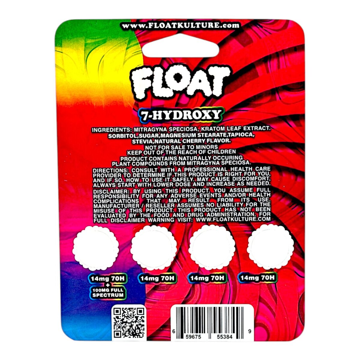 Float 7-OH Cherry Premium Kratom Tablets  4ct