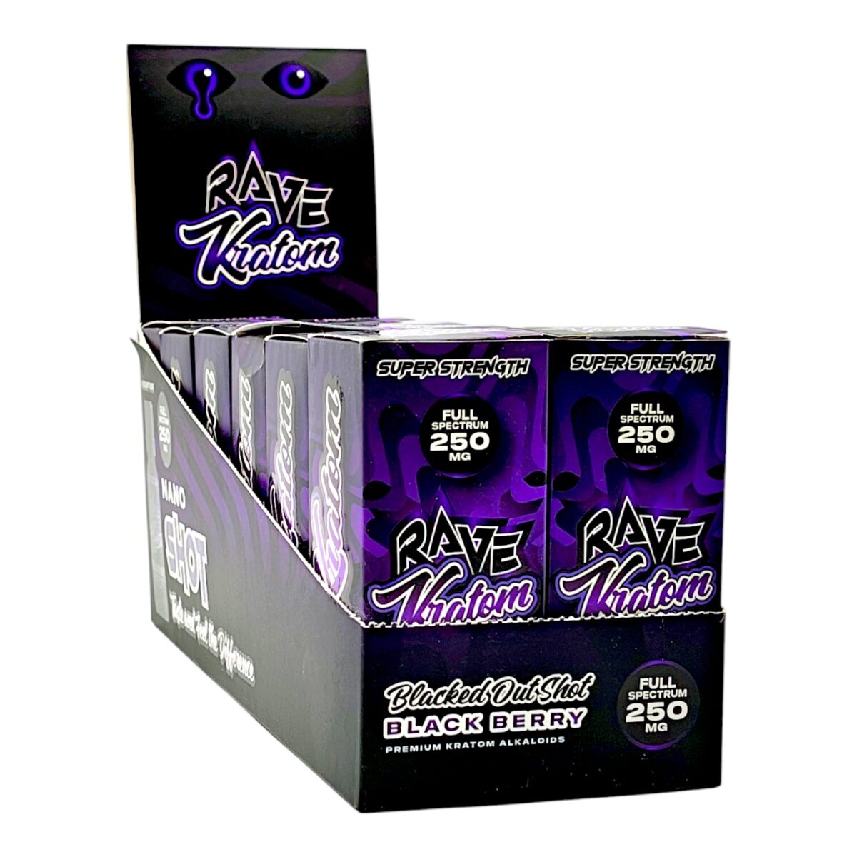 Rave Kratom Black Berry Blacked Out Shot 250mg 30mL