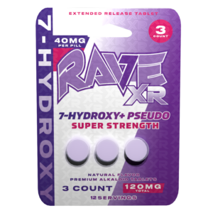 Rave Super Strength 7-OH  Pseudo Tablets 120mg 3ct