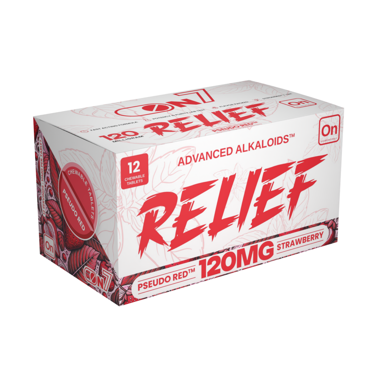 On7 Pseudo Red Relief Tablets Strawberry 120mg