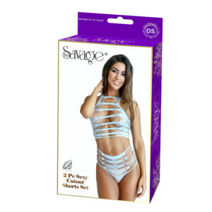 2 Pc Sexy Cutout Shorts Set