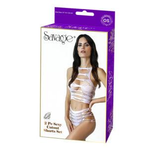 2 Pc Sexy Cutout Shorts Set