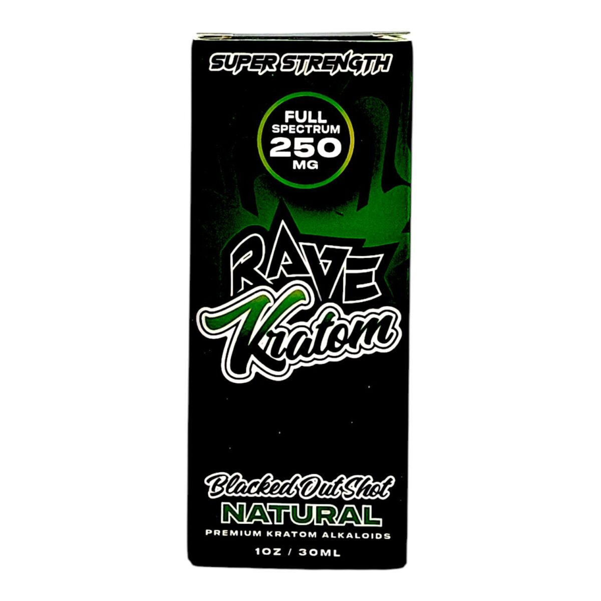 Rave Kratom Blacked Out Shot Natural 250mg 30mL