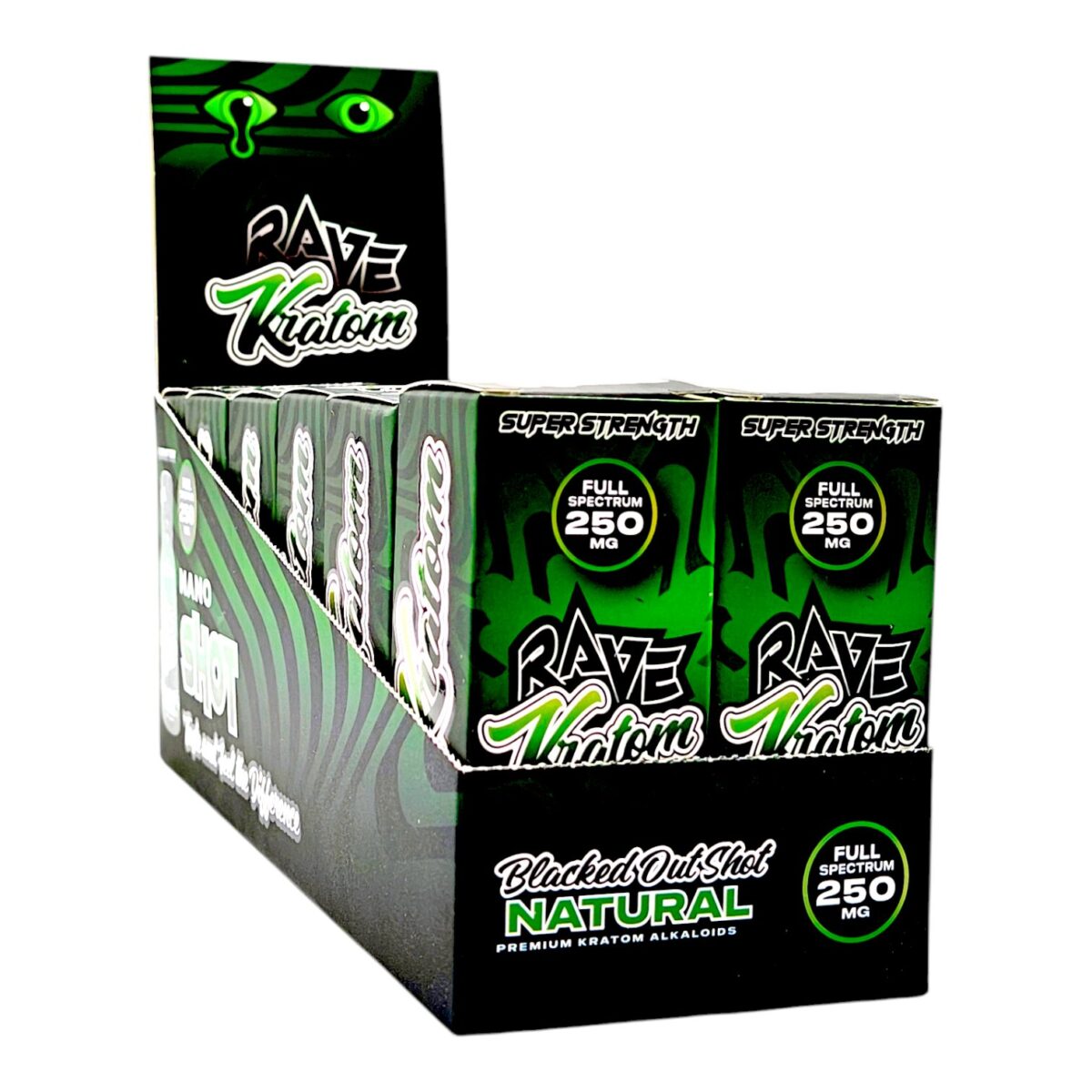 Rave Kratom Blacked Out Shot Natural 250mg 30mL