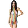 Rainbow Halter Mini Dress & G-String