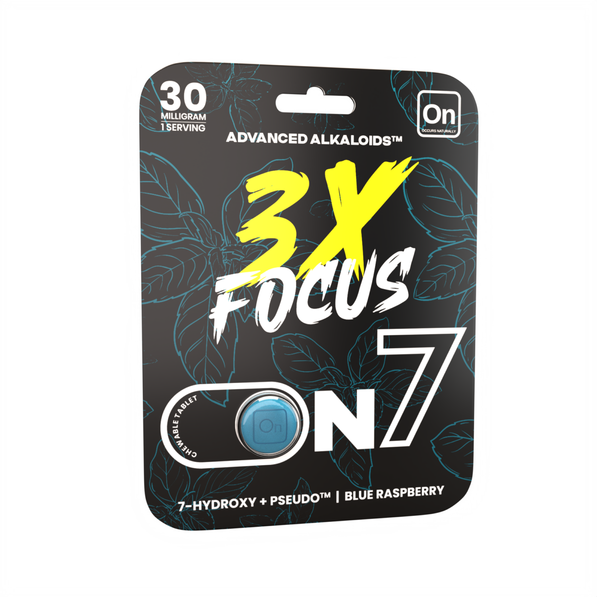On7 7-OH Pseudo 3x Focus Tablets Blue Raspberry 30mg