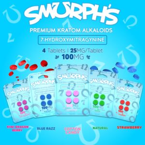 Smurph’s 7-Oh Flavored Kratom Extract Tablets 25mg