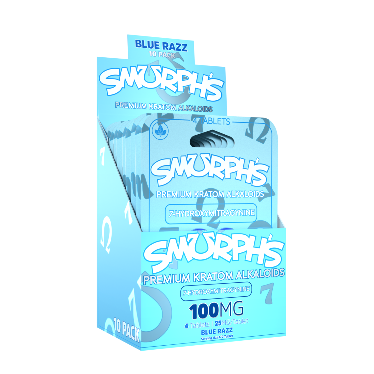 Smurph’s 7-Oh Flavored Kratom Extract Tablets 25mg