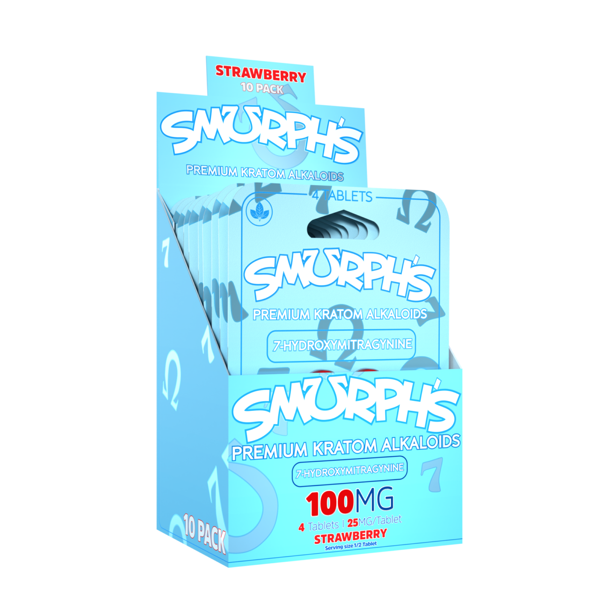 Smurph’s 7-Oh Flavored Kratom Extract Tablets 25mg