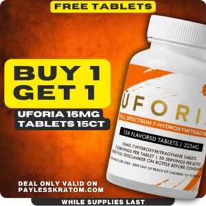 UFORIA 7-OH 225mg Bottle 15x15mg Tablets (DEAL B1G1)