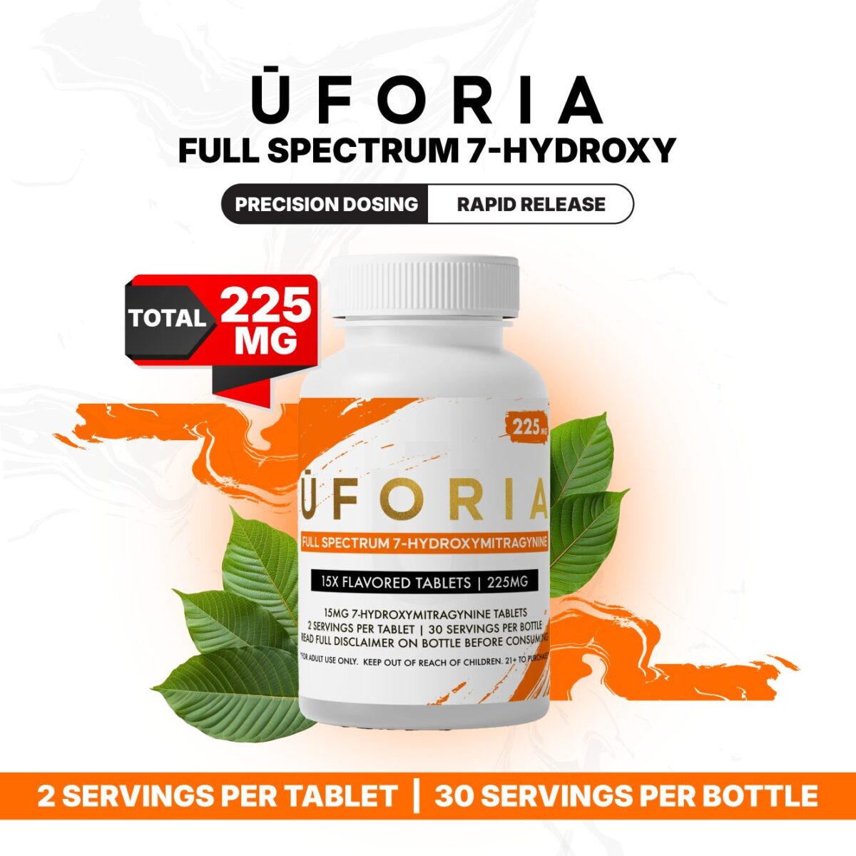 UFORIA 7-OH 225mg Bottle 15x15mg Tablets