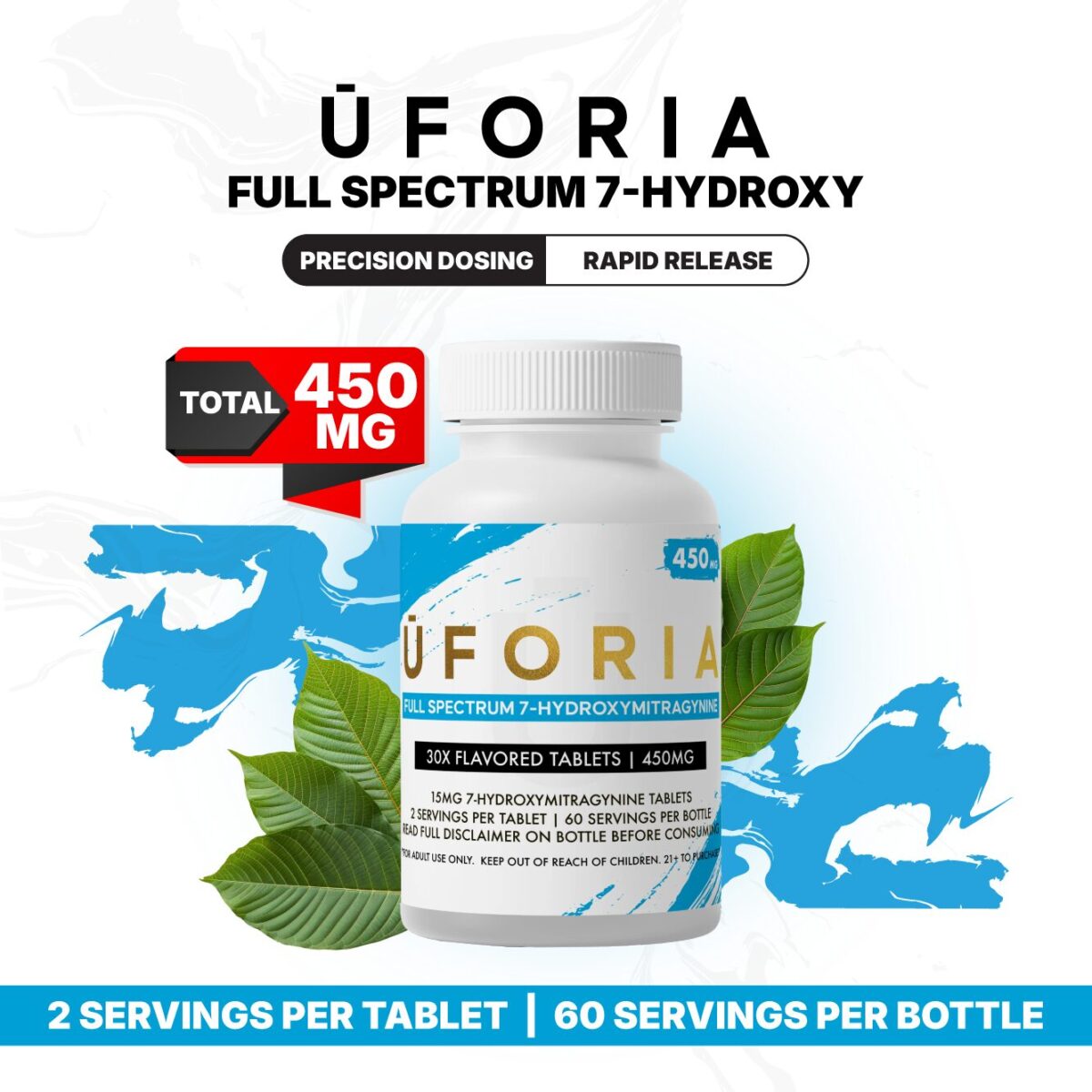 UFORIA 7-OH 450mg Bottle 30x15mg Tablets