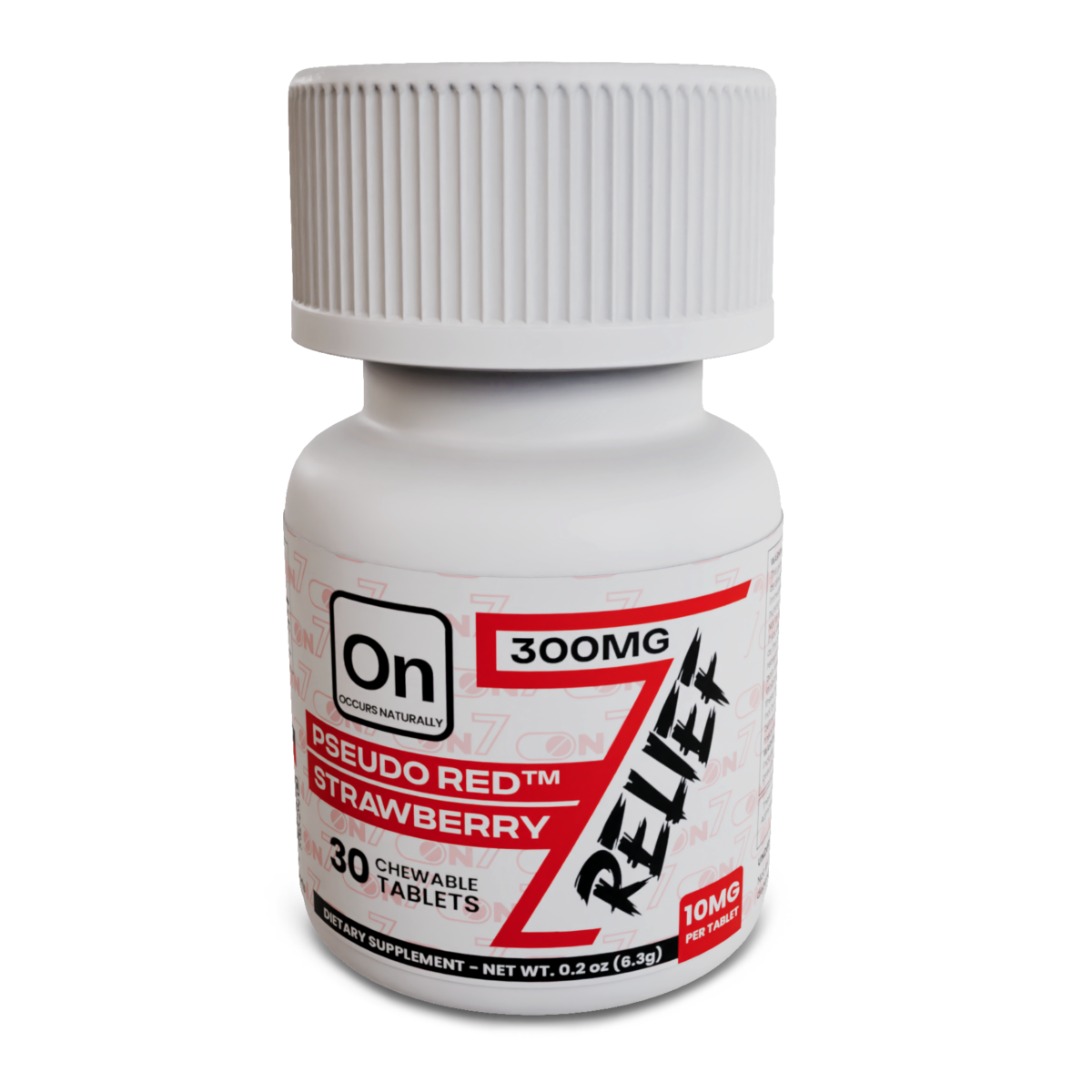 On7 Pseudo Red Relief Chewable Tablets Strawberry