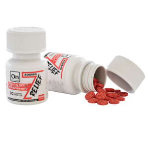 On7 Pseudo Red Relief Chewable Tablets Strawberry
