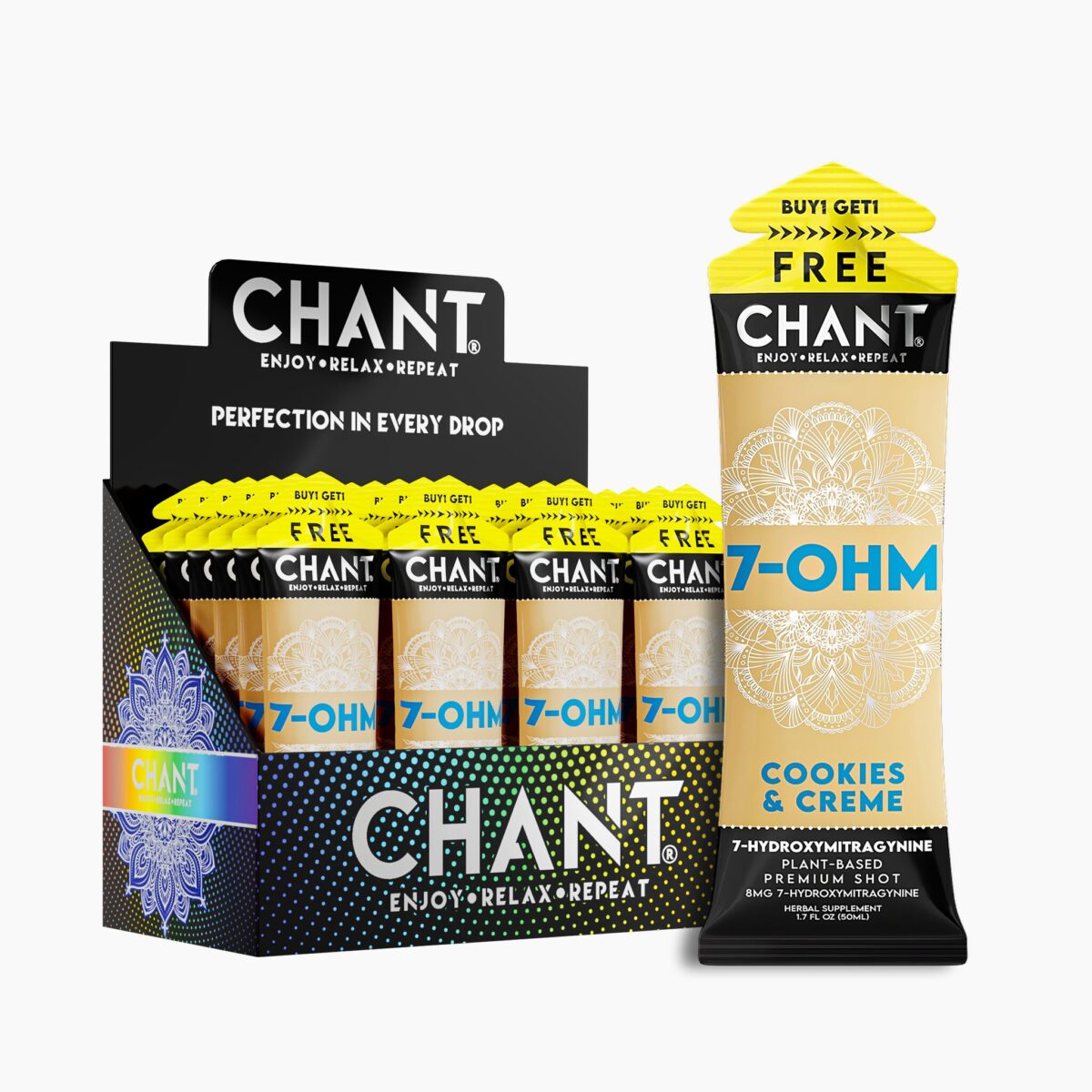 Chant 7-OH Shot Cookies and Creme 8mg x 50mL Buy 1 Get 1 Free