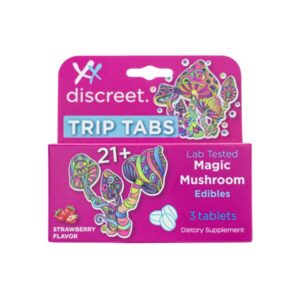 XX Discreet Mushrom Trip Tabs Strawberry Flavor 3 Tablets
