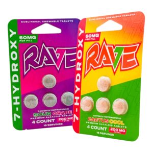 Rave Kratom 7-OH Flavored Tablets 50mg x 4ct