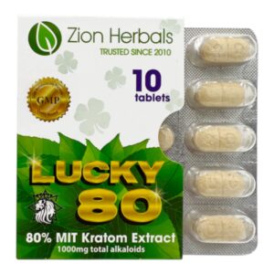Zion Herbals Lucky 80 Kratom Extract Tablets