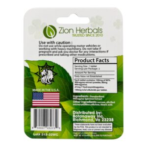 Zion Herbals Lucky 80 Kratom Extract Tablets
