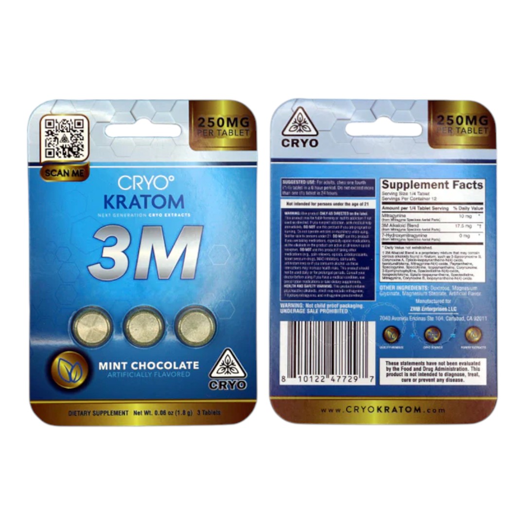 Cryo Kratom 3M Flavored Tablets Beyond 7 250mg x 3ct