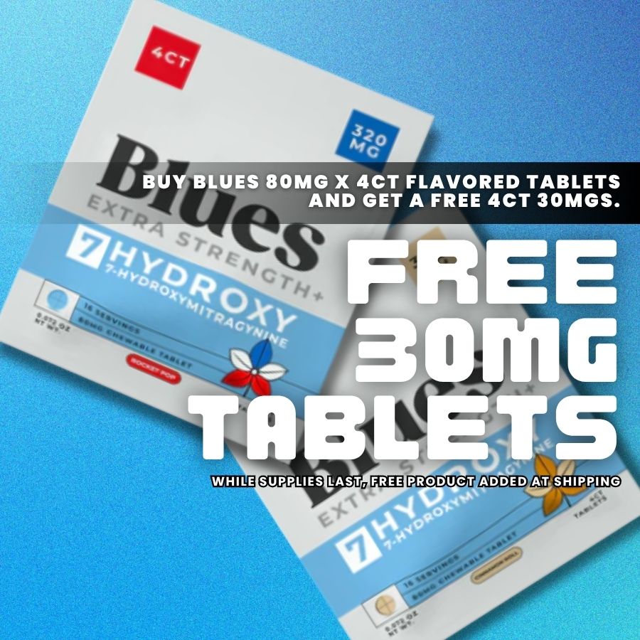 Promo graphic for Blues Buy 1 get 1 free 4ct deal. Buy one flavored 4ct pack and get a free 4ct original