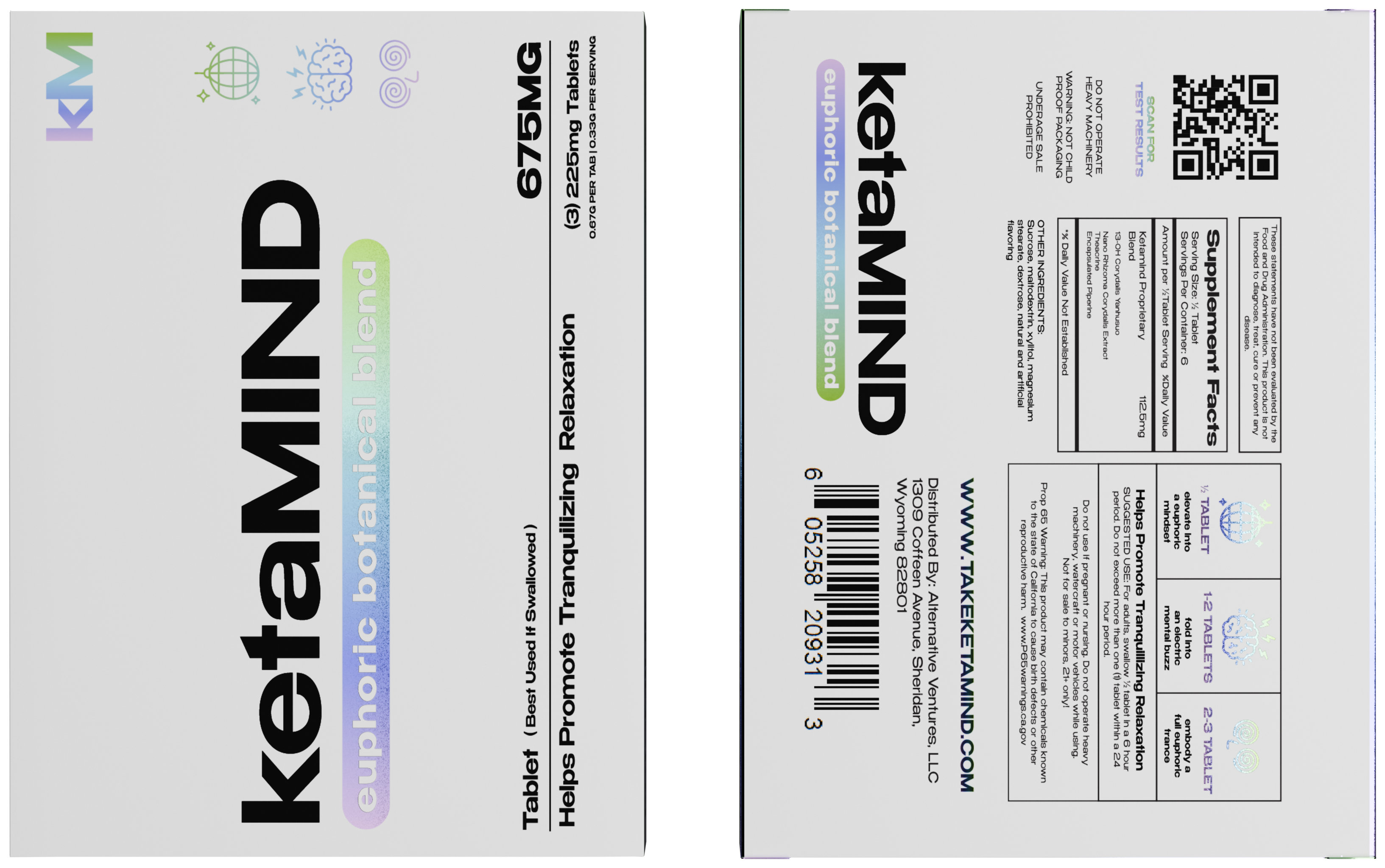 ketaMIND Euphoric Botanical Blend Tablet 225mg x3ct