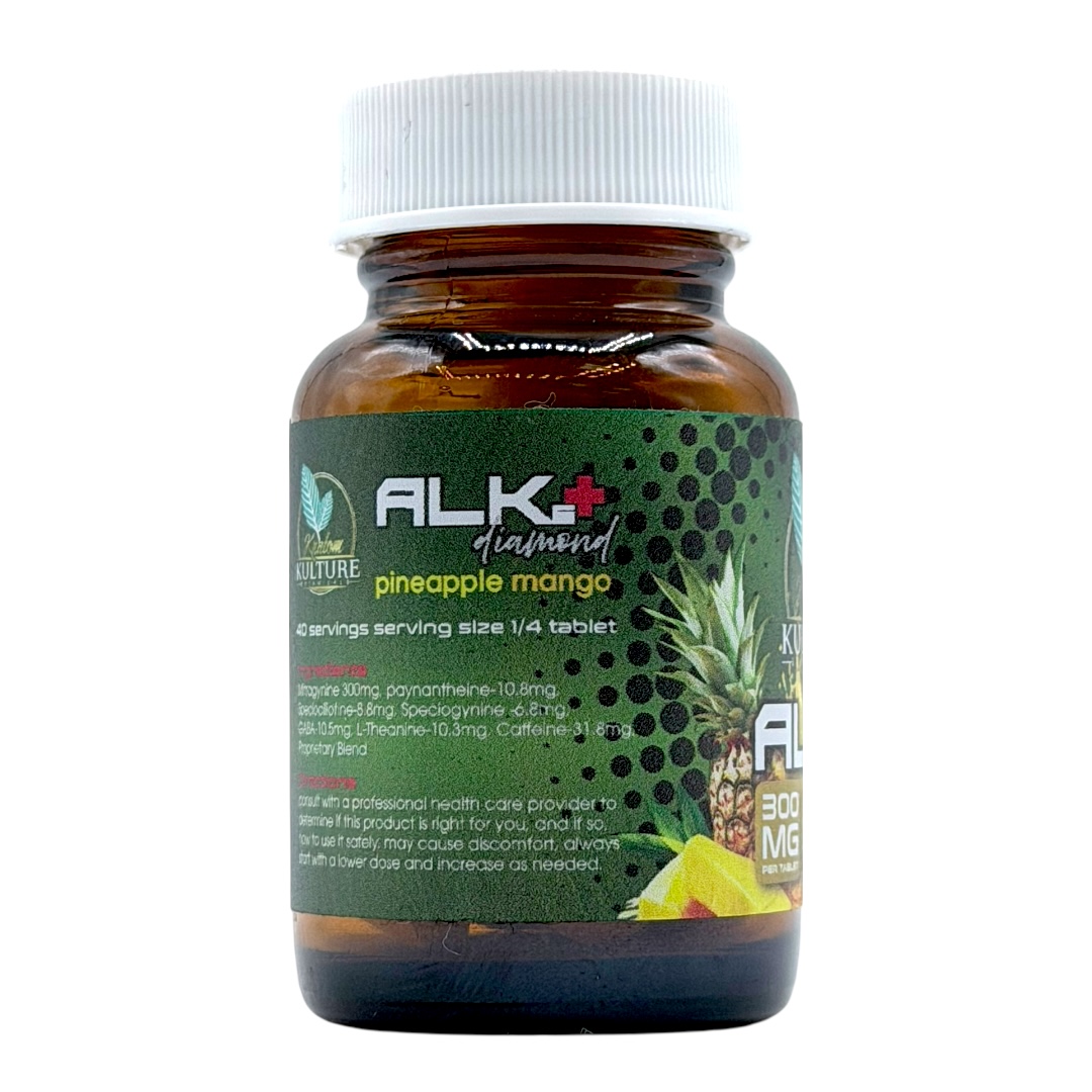 Kratom Kulture Alks+ Diamond Pineapple Mango 300mg Tablets
