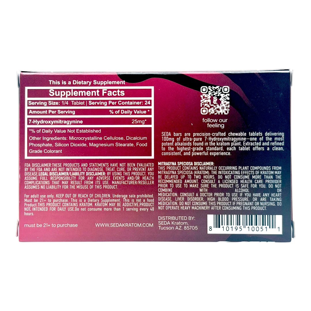 Seda 7-OH Chewable Flavored Tablets 100mg x 6ct