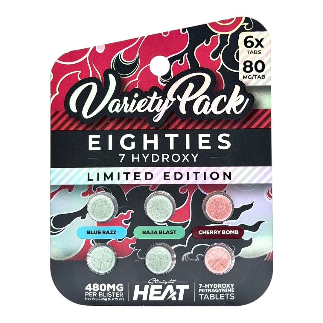 Straight Heat Eighties 7OH Tablets Variety Pack 80mg x 6ct | Image 1 | Straight Heat Eighties 7OH Tablets Variety Pack 80mg x 6ct