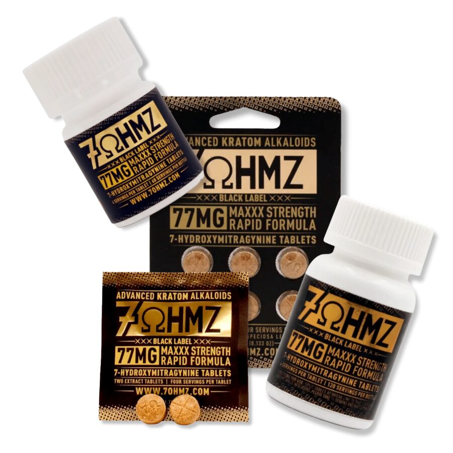 7OHMZ Kratom Tablets 77mg Maxxx Strength Formula Tablets