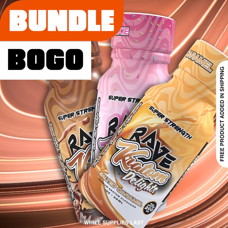 Rave Kratom Delights, 225mit Flavored Shot 30mL (Bundle) 2 FOR 1