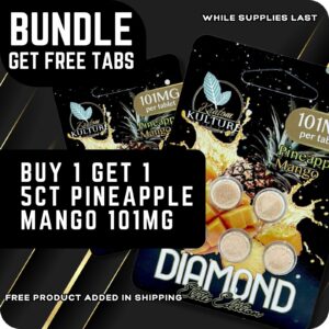 Kratom Kulture Diamond Elite Pineapple Mango Tablets 101mg (Bundle)