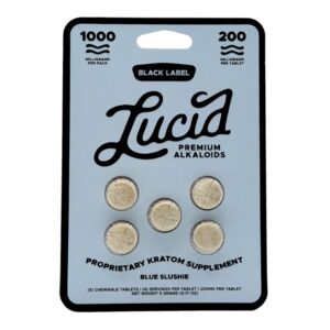 Lucid Black Label Kratom Tablets 200mg x 5ct