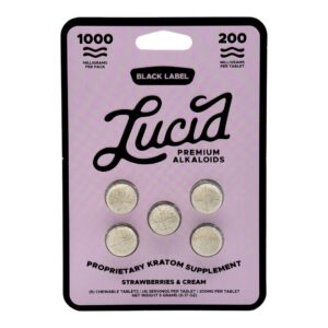 Lucid Black Label Kratom Tablets 200mg x 5ct