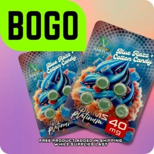 Kratom Kulture 7OHMZ Platinum  Blue Razz Cotton Candy 40mg x 5ct (BOGO)