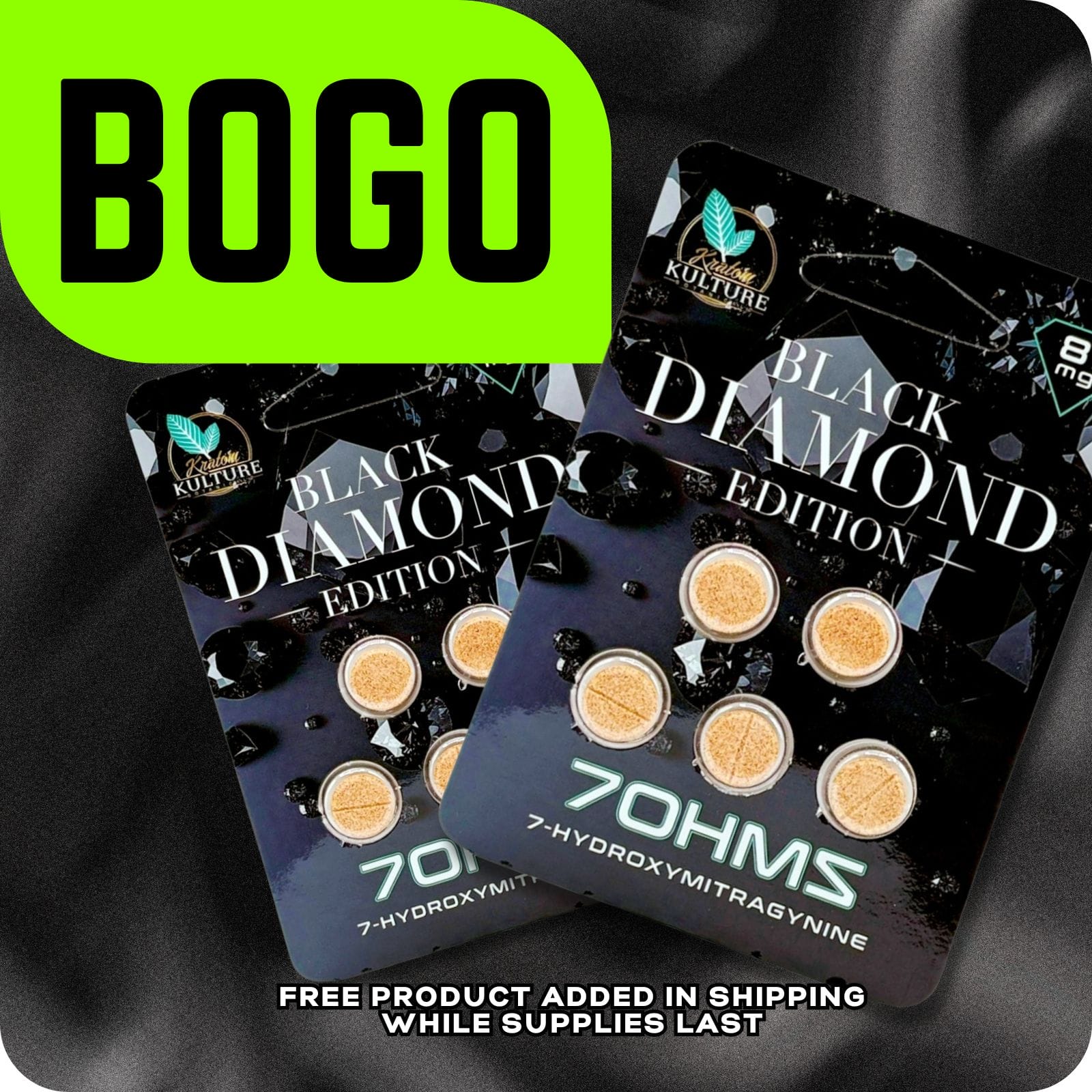 Kratom Kulture 7-OH Black Diamond 81mg x 5ct (BOGO) | Image 1 | Kratom Kulture 7-OH Black Diamond 81mg x 5ct (BOGO)