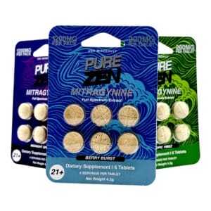 Pure Zen Flavored Kratom Tablets 200mg x 6ct