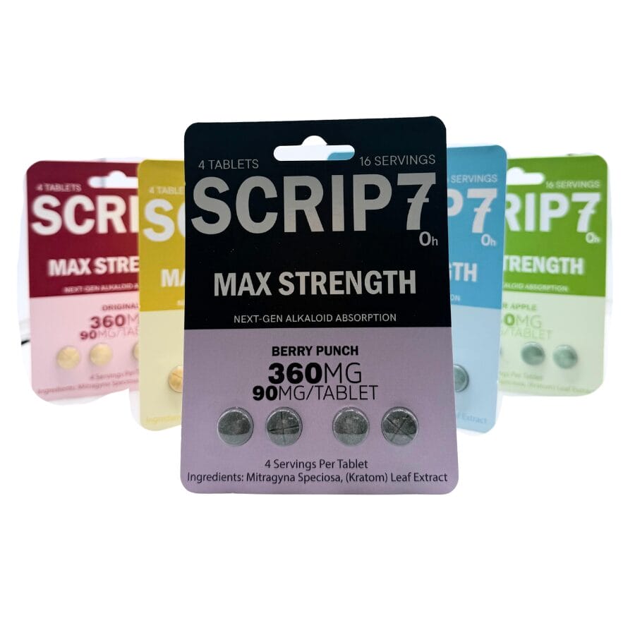 Scrip7 7OH Chewable Tablets Max Strength 90mg x 4ct | Image 1 | Scrip7 7OH Chewable Tablets Max Strength 90mg x 4ct