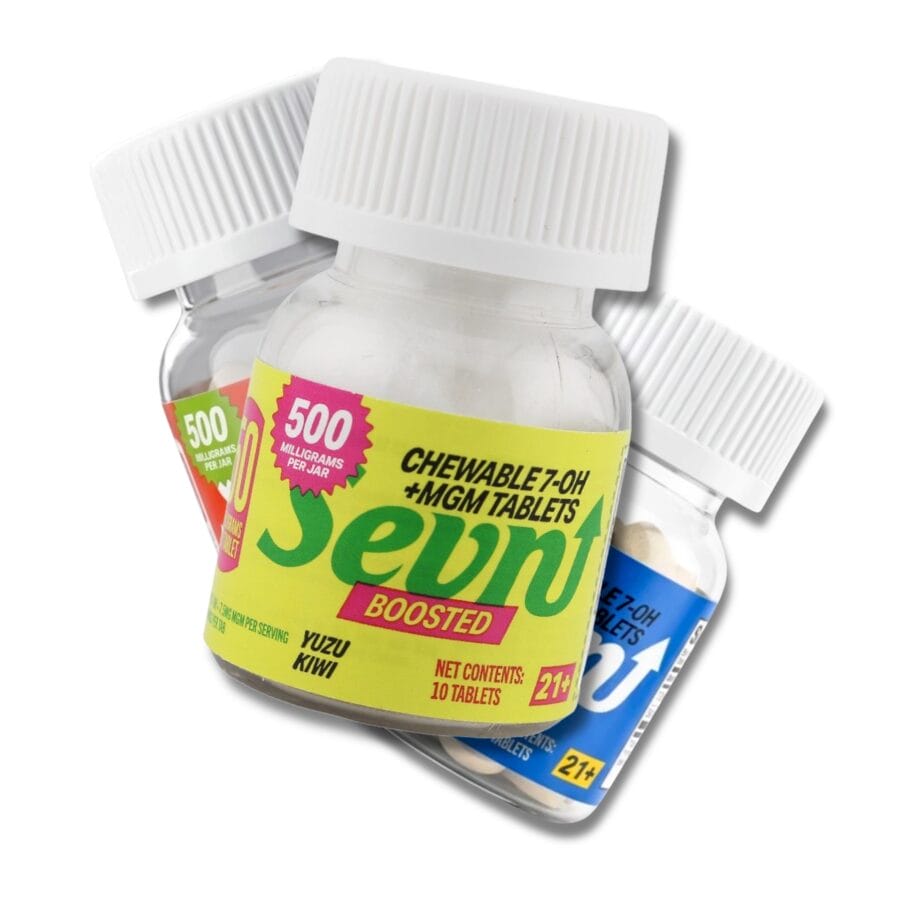 Sevn Boosted 7-OH + MGM Chewable Tablets 50mg x 10ct | Image 1 | Sevn Boosted 7-OH + MGM Chewable Tablets 50mg x 10ct