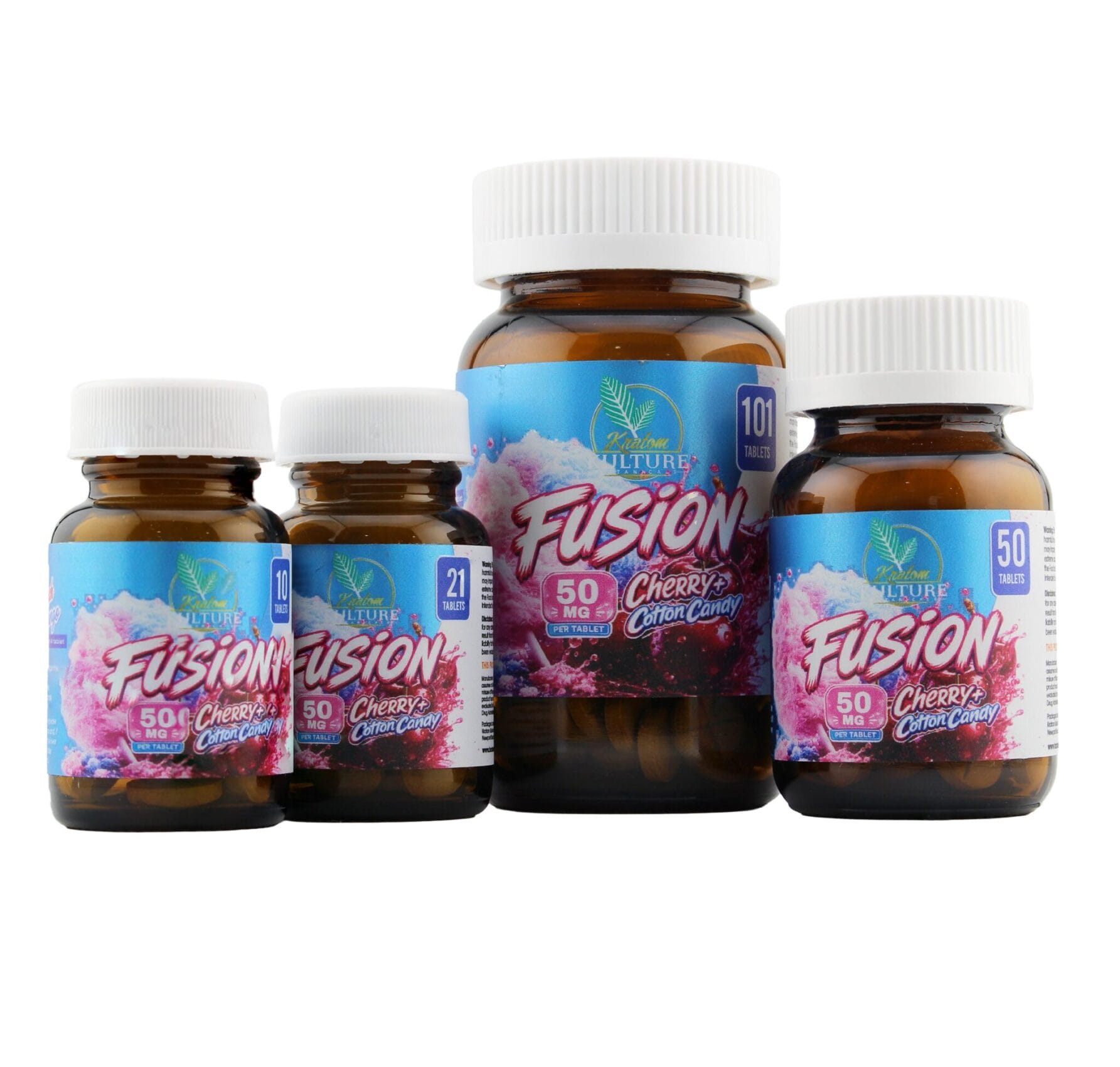Kratom Kulture Fusion Cherry Cotton Candy 7-Oh Chewable Tablets 50mg | Image 1 | Kratom Kulture Fusion Cherry Cotton Candy 7-Oh Chewable Tablets 50mg