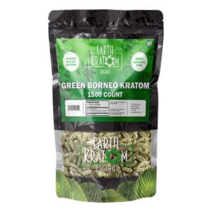 Earth Kratom Green Borneo Kratom Capsules, 1500CT