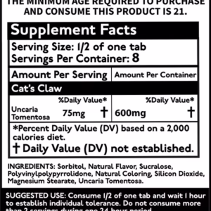 Shift Cat’s Claw Flavored Tablets 150mg