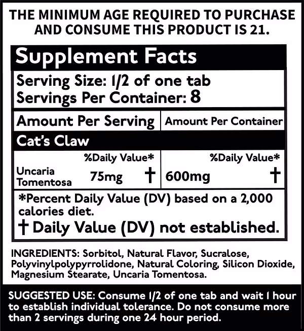 Shift Cat’s Claw Flavored Tablets 150mg